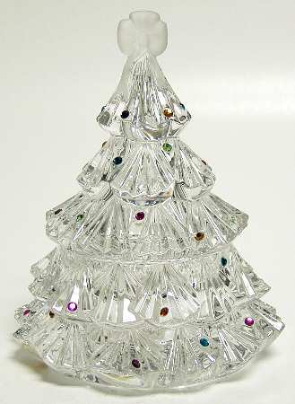 Jeweled Christmas Christmas Tree Candy Box with Lid