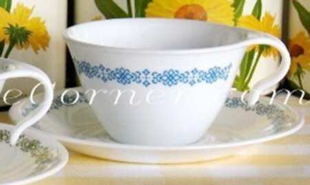 Blue Macrame Flat Cup & Saucer Set