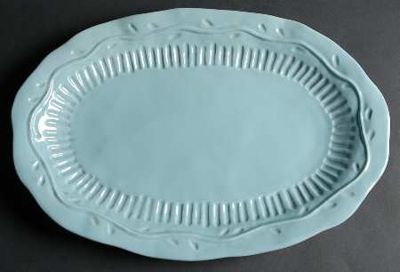 Rustica Aqua 18" Oval Serving Platter