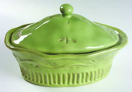 Rustica Green 11" Oval Baker & Lid