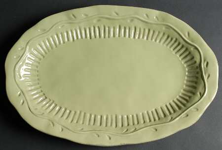 Rustica Green 18" Oval Serving Platter