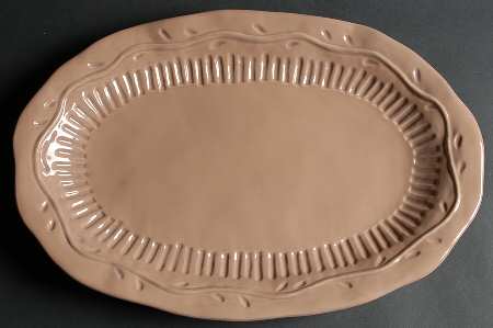 Rustica Taupe 18" Oval Serving Platter