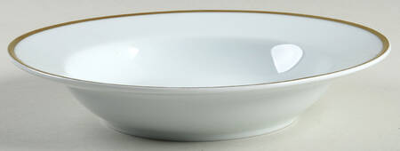 Gold&White Large Rim Soup Bowl