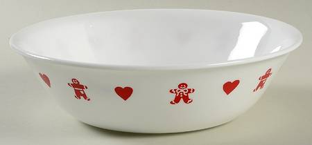 Gingerbread Men 8" Round Vegetable Bowl