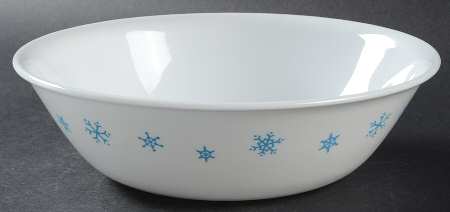 Blue Snowflakes 8" Round Vegetable Bowl