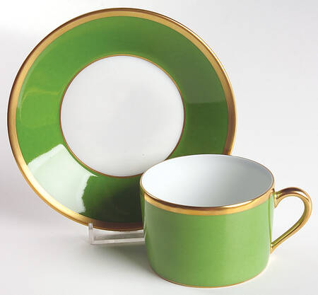 Arc En Ciel Olive Green (Menthe) Flat Cup & Saucer Set