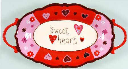 Valentines Day 16" Oval Handled Platter