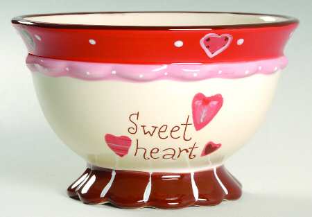 Valentines Day Footed Dessert Bowl