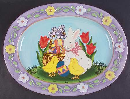 Bunny Patch 16" Oval Serving Platter
