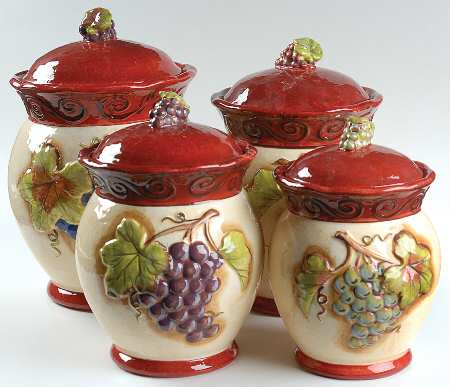 Tuscan Winery (4 Piece) Canister Set (Box Set)