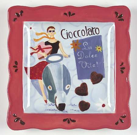 Chocolate Cafe Square Dessert Plate