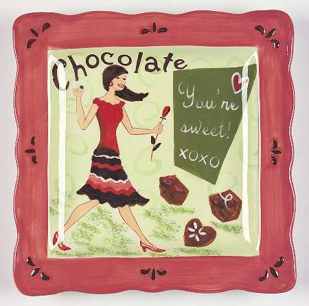 Chocolate Cafe Square Dessert Plate