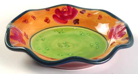 Tuscan Floral Small Round Fluted Dish