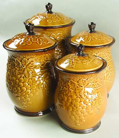 Bordeaux Gold (4 Piece) Canister Set (Box Set)