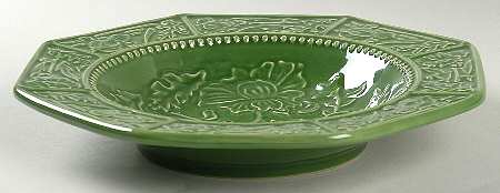 Field Flowers Green Large Rim Soup Bowl