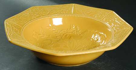 Field Flowers Gold 14" Large Salad Serving Bowl