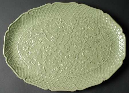 Josephine Green 19" Oval Serving Platter