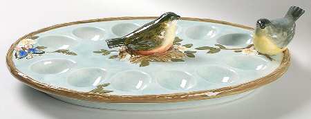 Natures Garden Deviled Egg Plate with Salt and Pepper