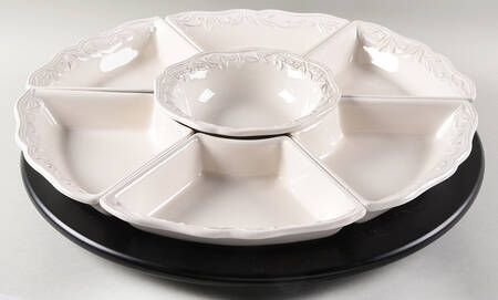 Renaissance Ivory 7 Piece Lazy Susan (6 Side and 1 Center Section)