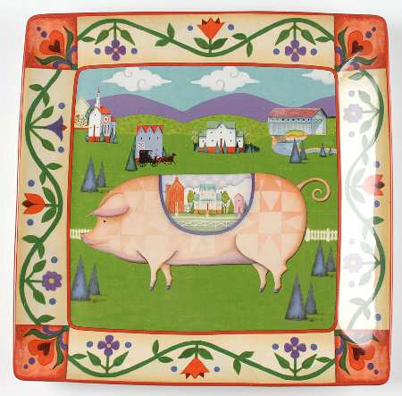 Barnyard 13" Square Serving Platter