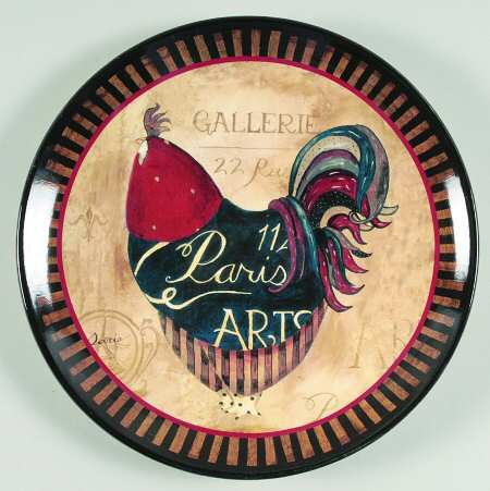 Paris Rooster Dinner Plate