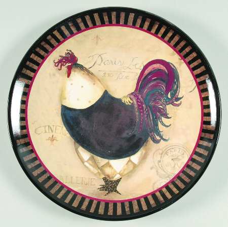 Paris Rooster Dinner Plate