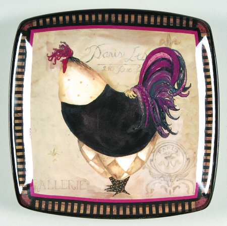 Paris Rooster Canape Plate