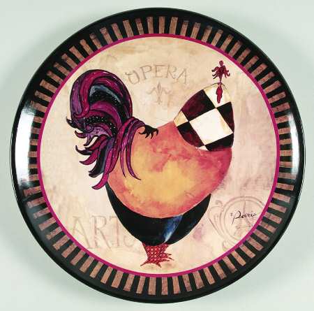 Paris Rooster Dinner Plate