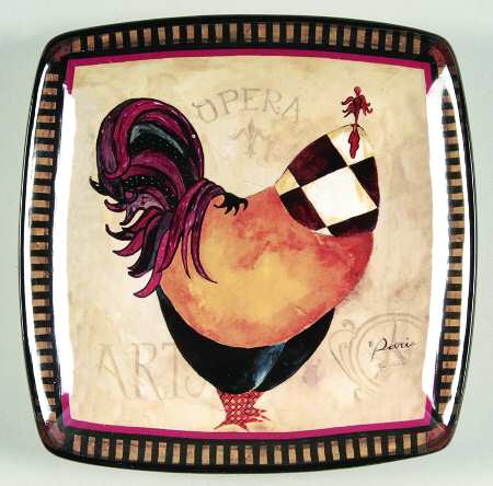 Paris Rooster Canape Plate