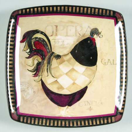Paris Rooster Canape Plate