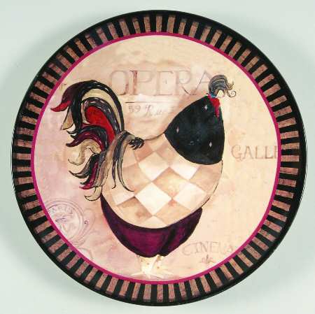 Paris Rooster Salad/Dessert Plate