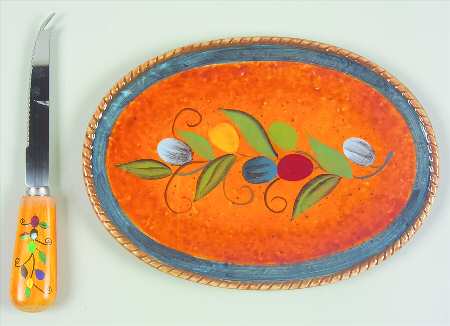 Valencia 2 Piece Cheese Dish and Knife Set