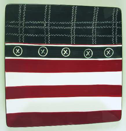 Red White & Blue 13" Square Serving Platter