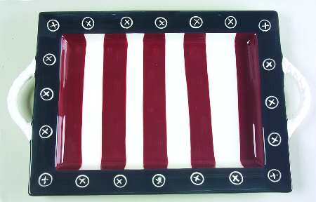 Red White & Blue 19" Rectangular Serving Platter