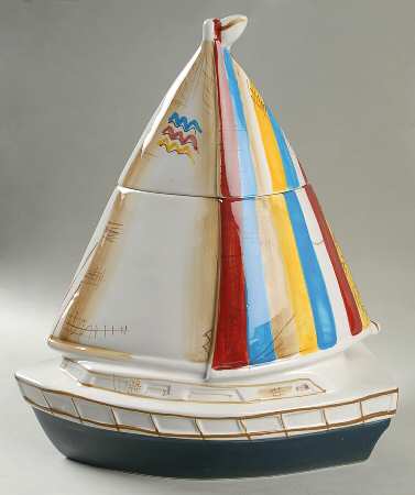 Sail Away Figural Cookie Jar & Lid