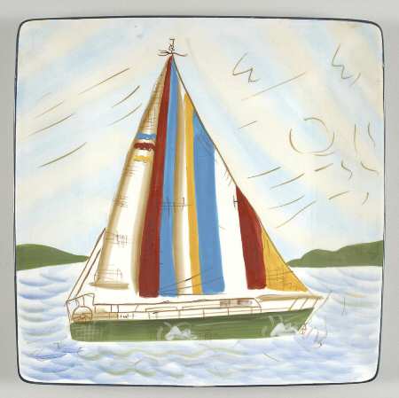 Sail Away 13" Square Serving Platter