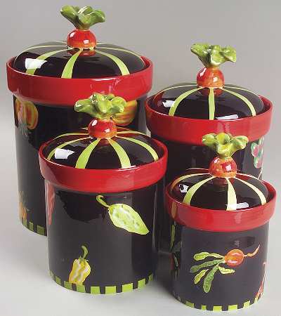 Veggie Salad (4 Piece) Canister Set (Box Set)