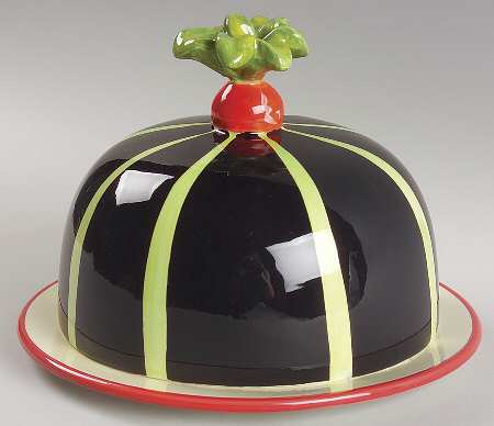 Veggie Salad Round Cheese Dish & Lid