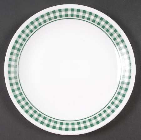 Gingham Hunter Green (Coupe, Corelle) Salad Plate