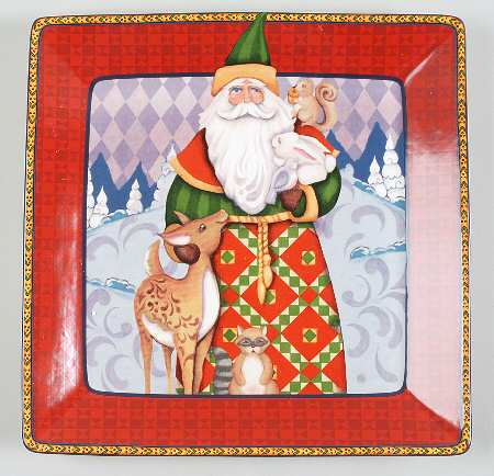 Holiday Traditions 13" Square Serving Platter
