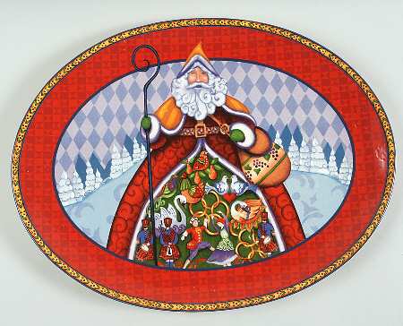 Holiday Traditions 16" Oval Serving Platter