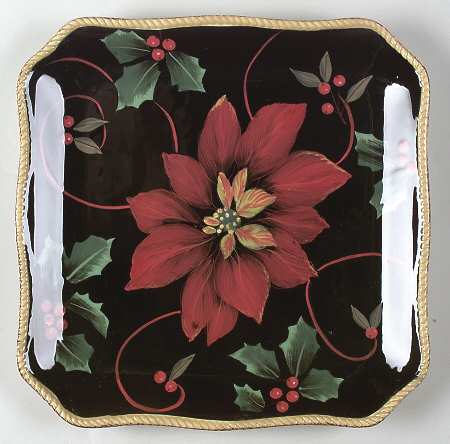 Poinsettia 13" Square Serving Platter