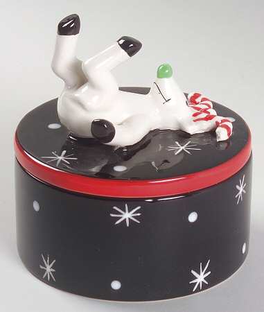 Silly Reindeer (Black Body) 4" Candy Box & Lid