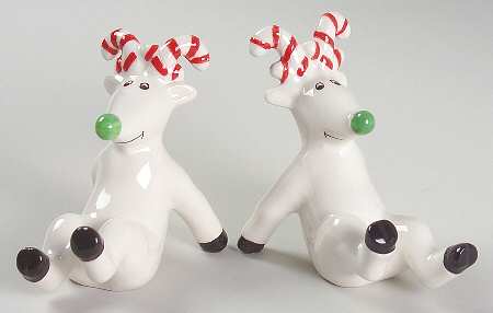 Silly Reindeer (Black Body) Figural Salt & Pepper Set