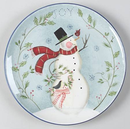 Snowman Wishes Salad/Dessert Plate