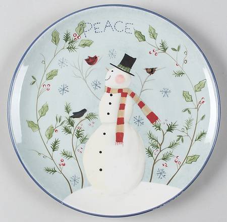 Snowman Wishes Salad/Dessert Plate