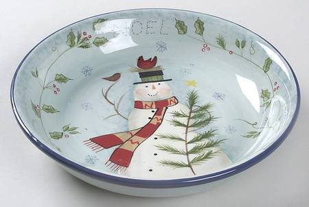Snowman Wishes 9" Individual Pasta Bowl