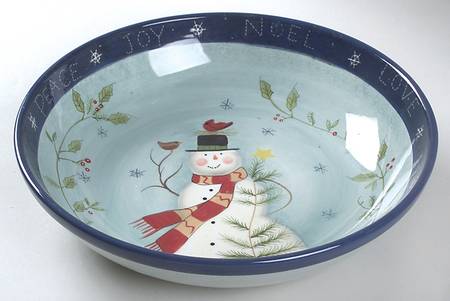 Snowman Wishes 13" Pasta Serving Bowl