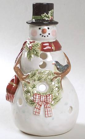 Snowman Wishes Figural Candle