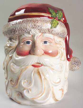 Santas Twilight Figural Cookie Jar & Lid